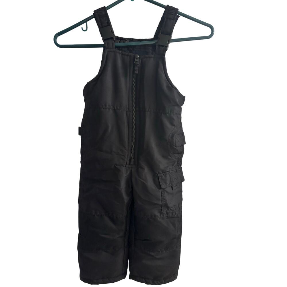 London Fog Waterproof Ski Overall Bibs Winter Snow Pants Black Kids Size 3T